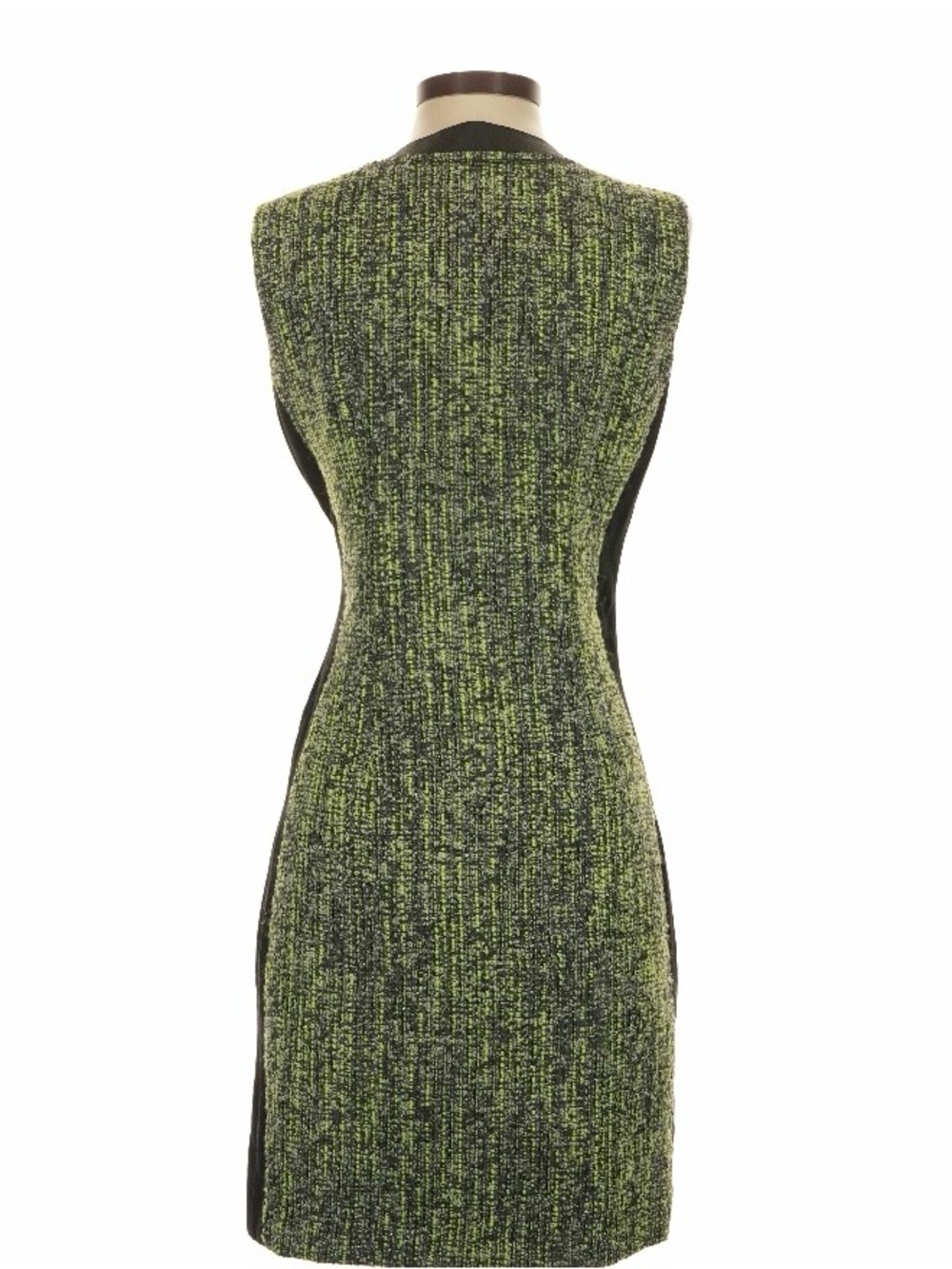 Elie Tahari Green Tweed Zip-Front Sheath Dress - Picture 2 of 8